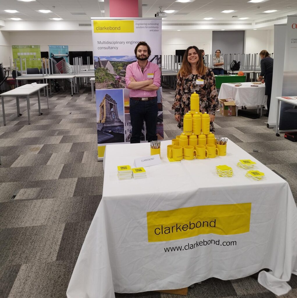Clarkebond Staff attending the CIVSOC recruitment evening for graduate and undergraduate students 