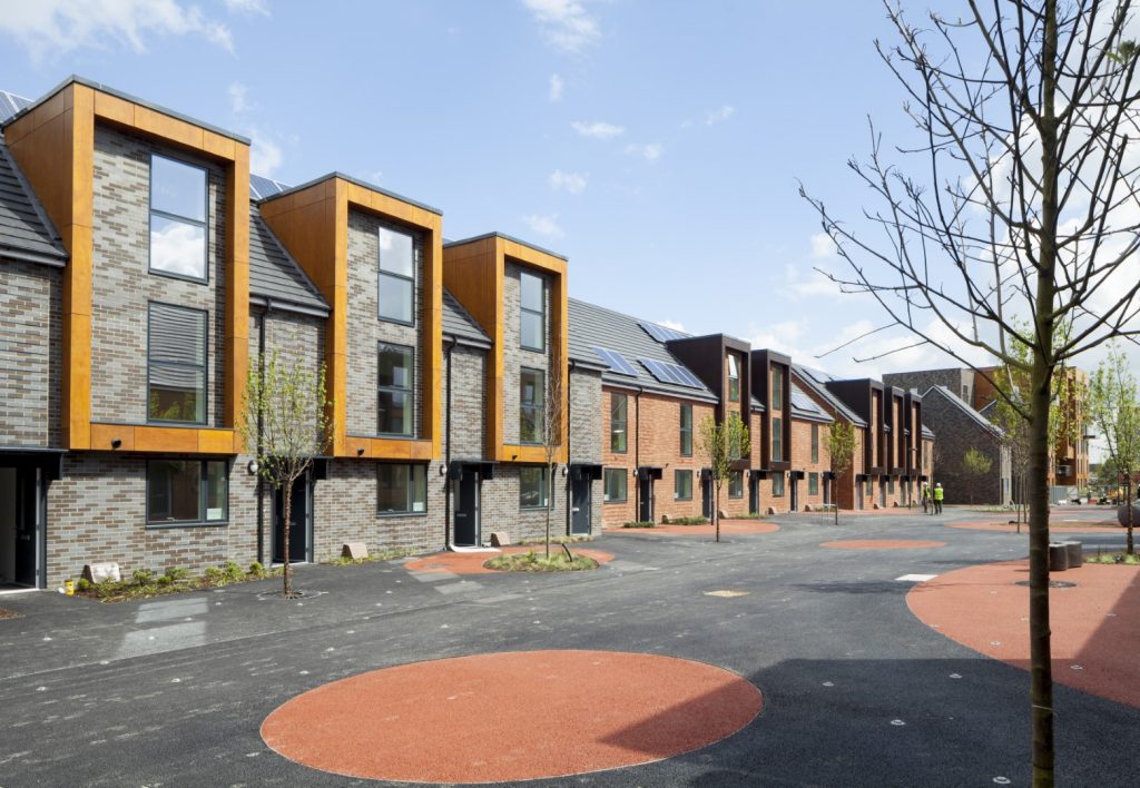 A landscape shot of Erith Park - Erith Park is a new development of private and affordable housing by Orbit South in East London.