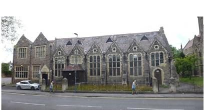 A wide shot of Hansom Hall